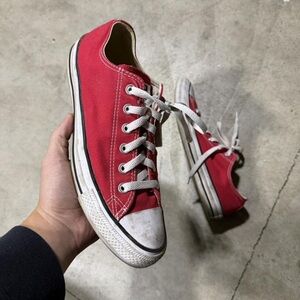 Converse Red Low Top Canvas Sneakers